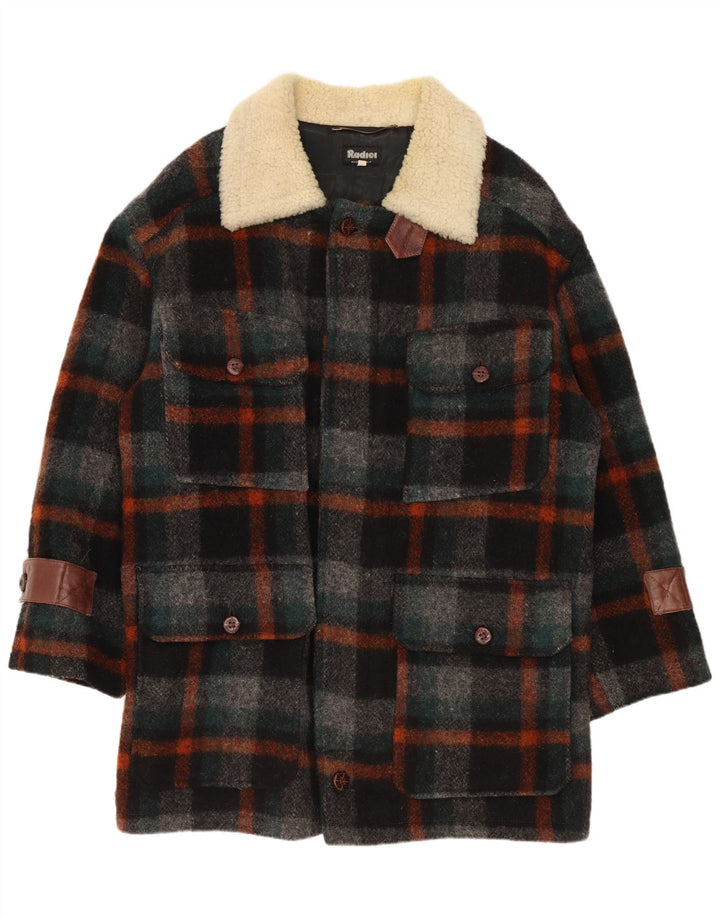 Radici Mens Overcoat IT 48 Medium Multicoloured Check