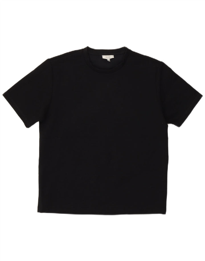 Reiss Womens T-Shirt Top UK 12 Medium Black Polyester