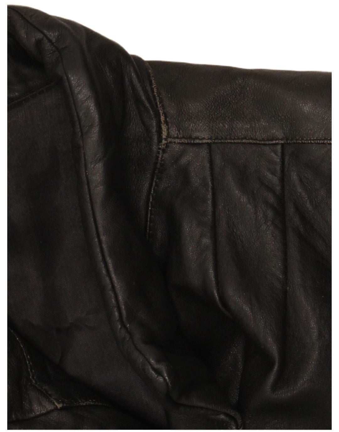 Vintage Womens Leather Coat IT 46 Large Black Leather