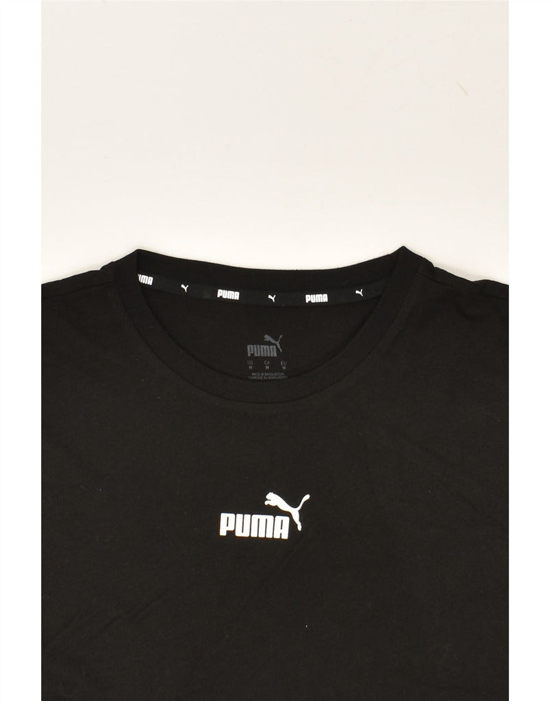 PUMA Mens Graphic T-Shirt Top Medium Black Cotton | Vintage Puma | Thrift | Second-Hand Puma | Used Clothing | Messina Hembry 