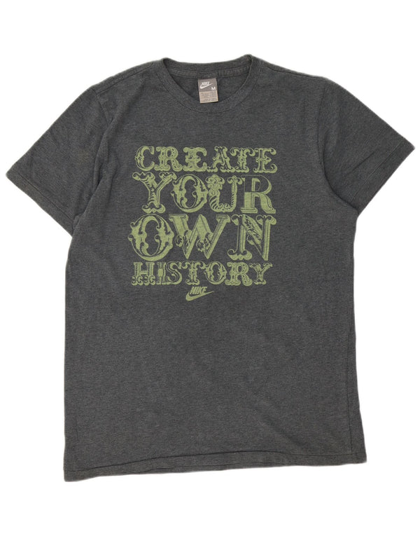 Nike Mens Graphic T-Shirt Top UK 39/41 Medium Grey