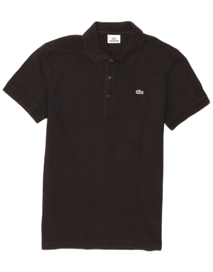 Lacoste Mens Polo Shirt Size 4 Medium Black Cotton