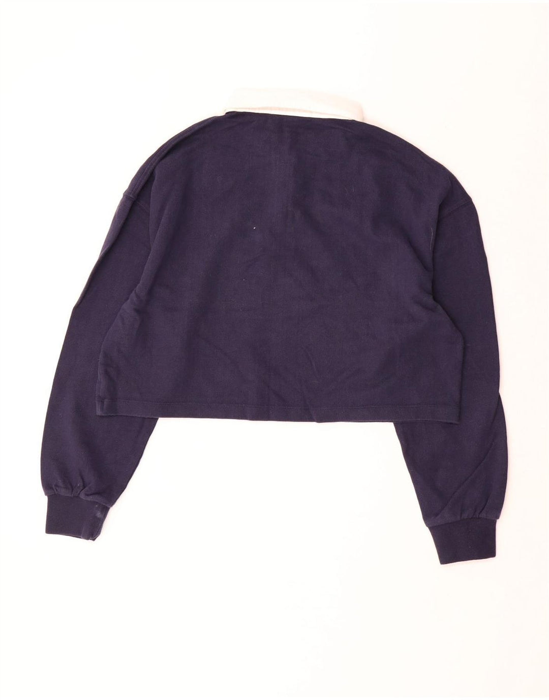 SUPERDRY Womens Oversized Crop Rugby Polo Shirt UK 12 Medium  Navy Blue