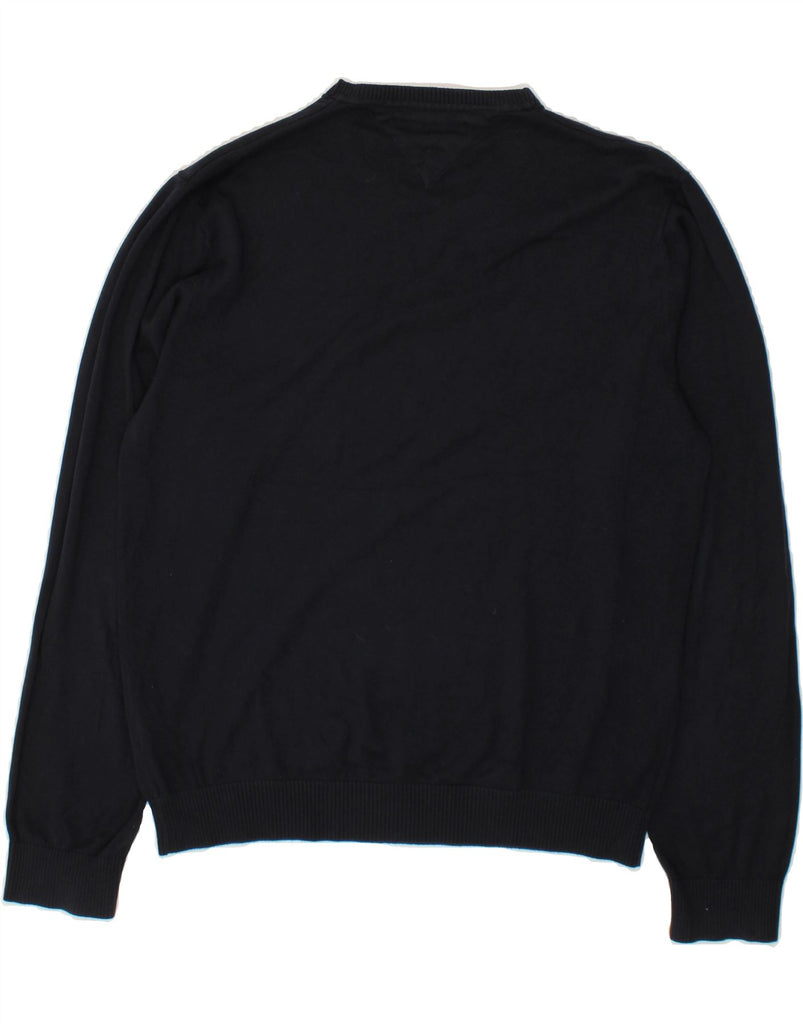 TOMMY HILFIGER Mens V-Neck Jumper Sweater XL Navy Blue Cotton Vintage Tommy Hilfiger and Second-Hand Tommy Hilfiger from Messina Hembry 