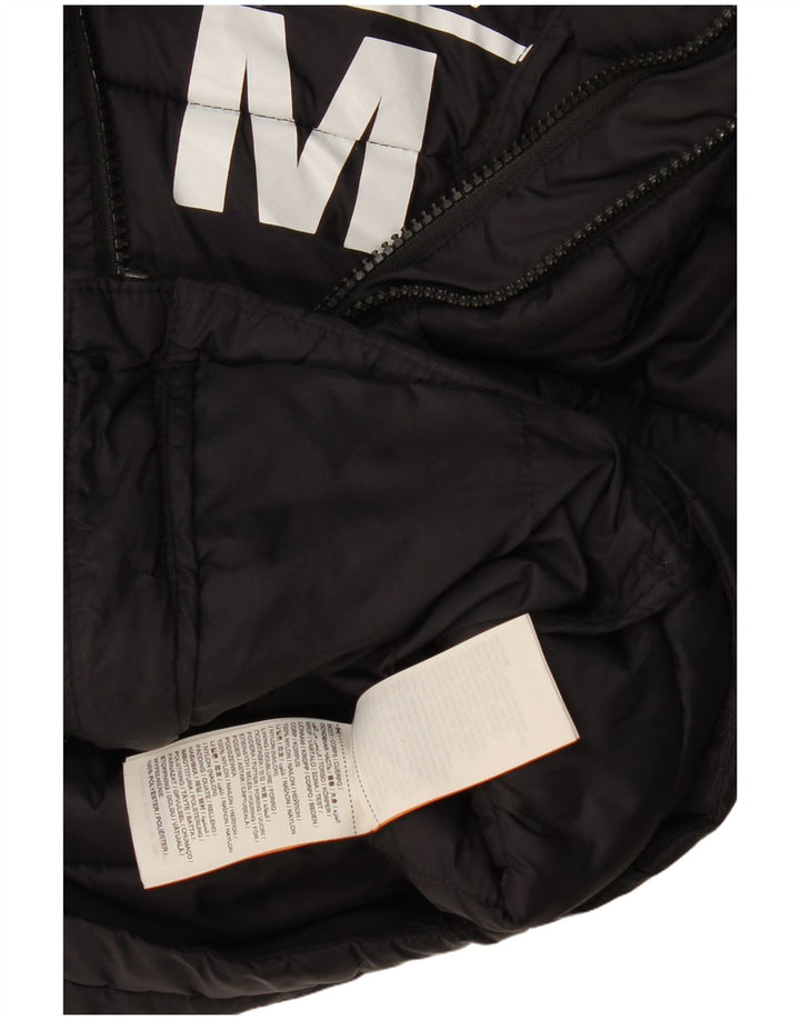 Superdry Womens Hooded Padded Jacket UK 14 Medium Black Polyester