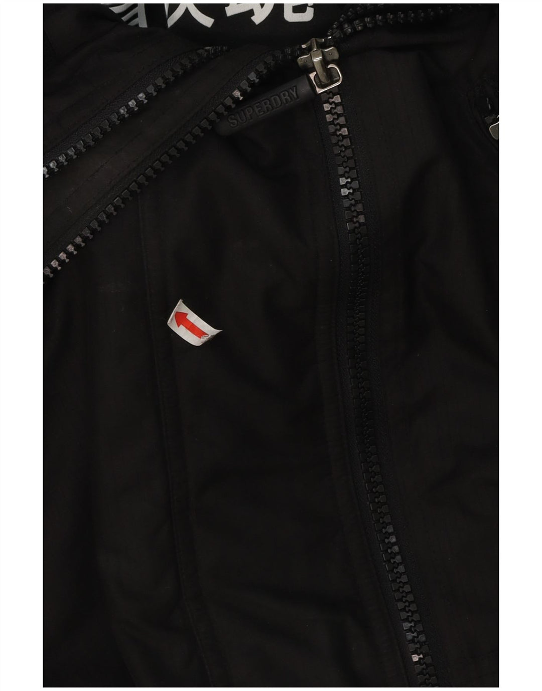 Superdry Mens Hooded Windbreaker Jacket UK 36 Small Black Polyester