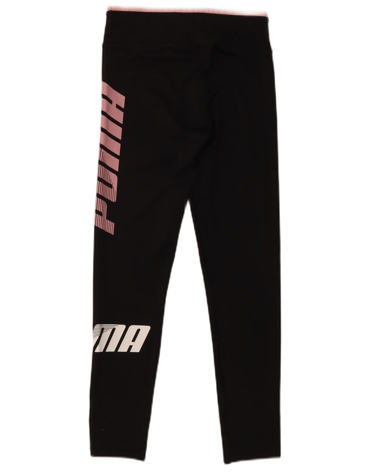 Puma Girls Graphic Leggings 11-12 Years   Black Polyester
