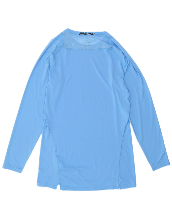 Nike Mens Dri Fit Top Long Sleeve 2XL Blue Polyester