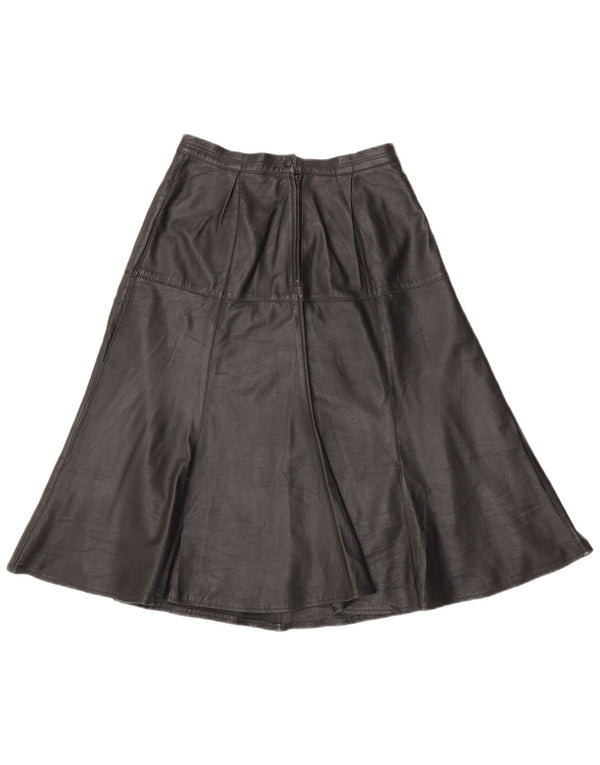 Vintage Womens Leather Skirt W28 Medium Black