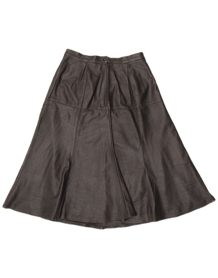 Vintage Womens Leather Skirt W28 Medium Black