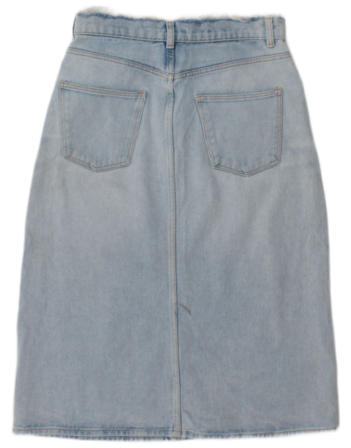 Zara Womens High Waist Denim Skirt Small W26 Blue