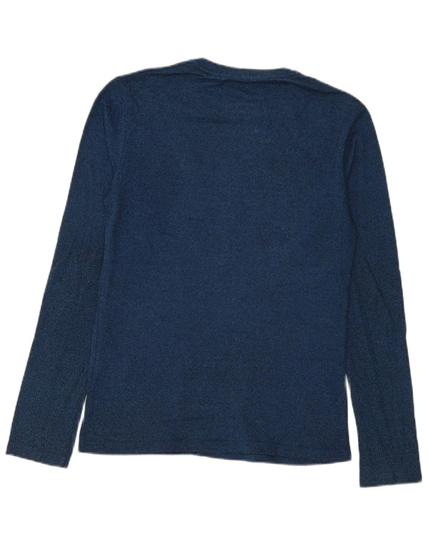 Superdry Mens Graphic Top Long Sleeve Small Blue Flecked Cotton