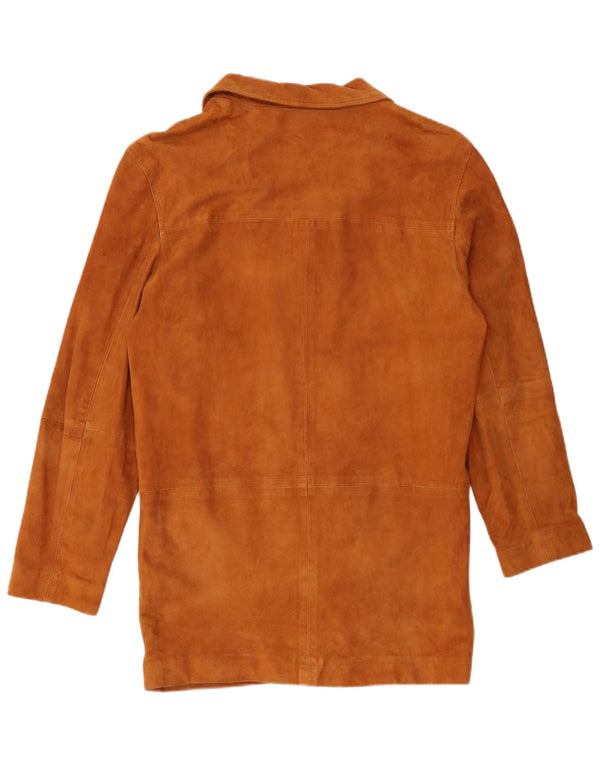 VINTAGE Mens Suede Jacket IT 52 XL Beige Leather