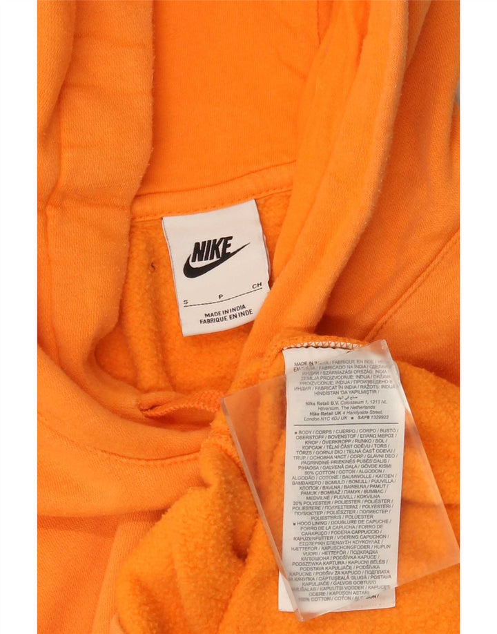 Nike Mens Hoodie Jumper Small Orange Cotton