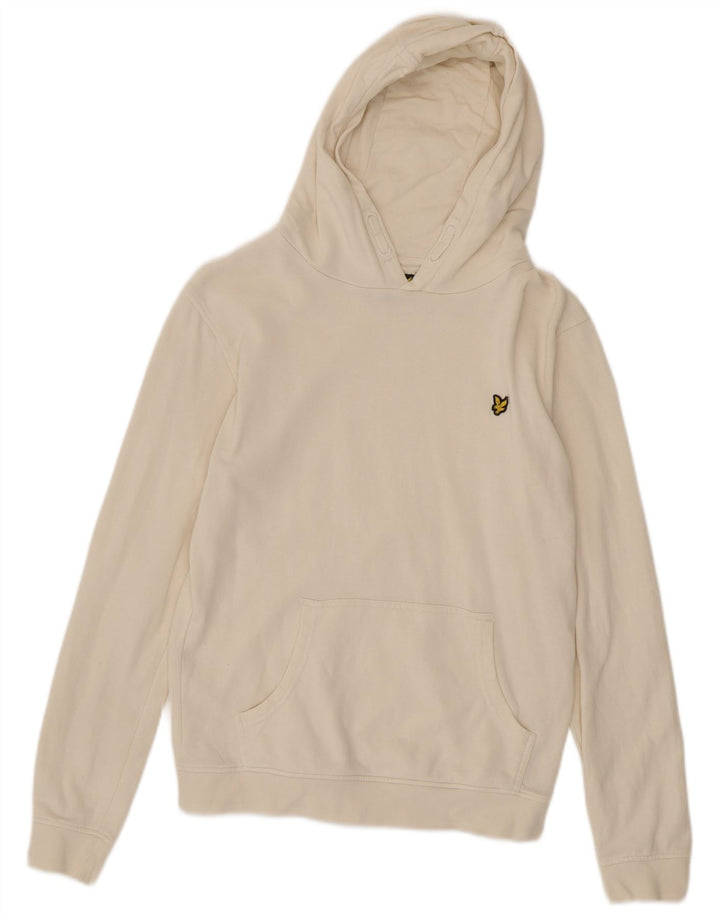 LYLE & SCOTT Girls Hoodie Jumper 14-15 Years Off White Cotton