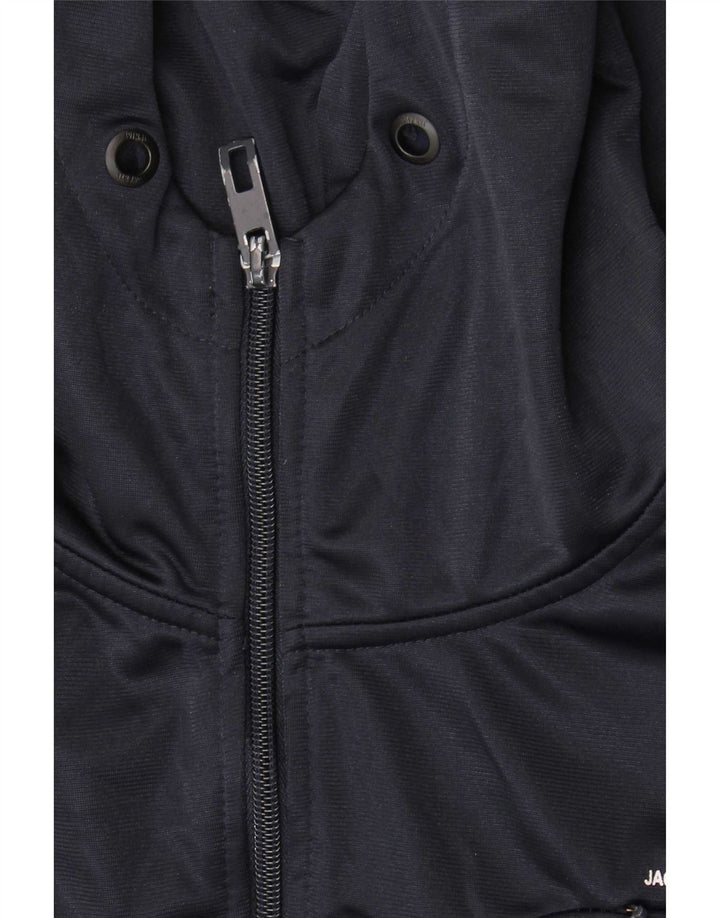 Jack & Jones Mens Zip Hoodie Sweater Large Navy Blue Polyester