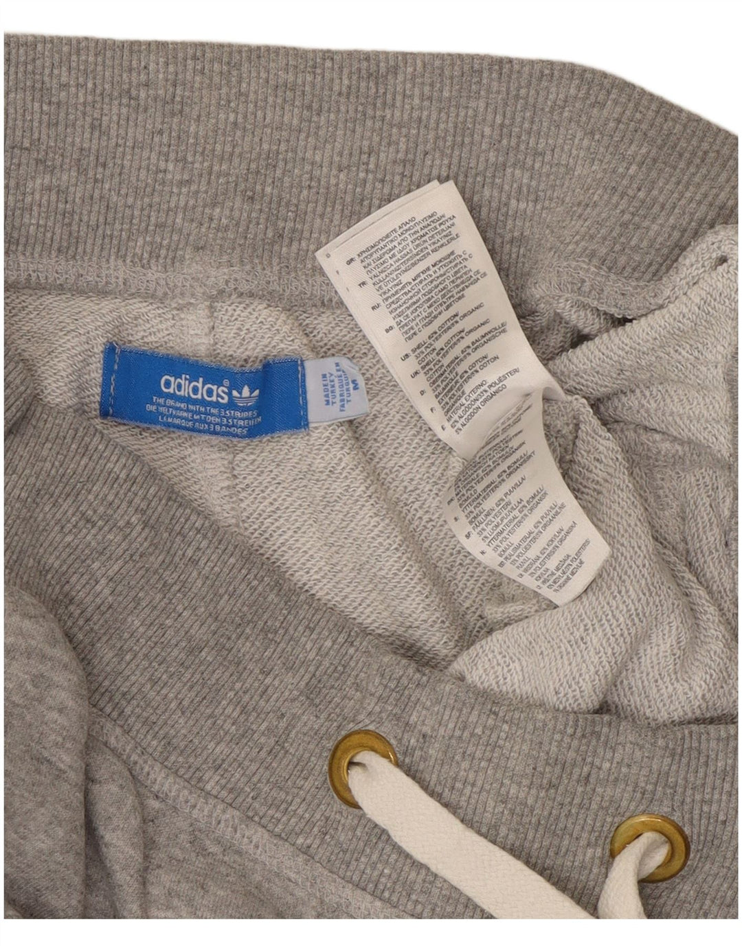 ADIDAS Womens Tracksuit Trousers Joggers UK 14 Medium  Grey Flecked Cotton