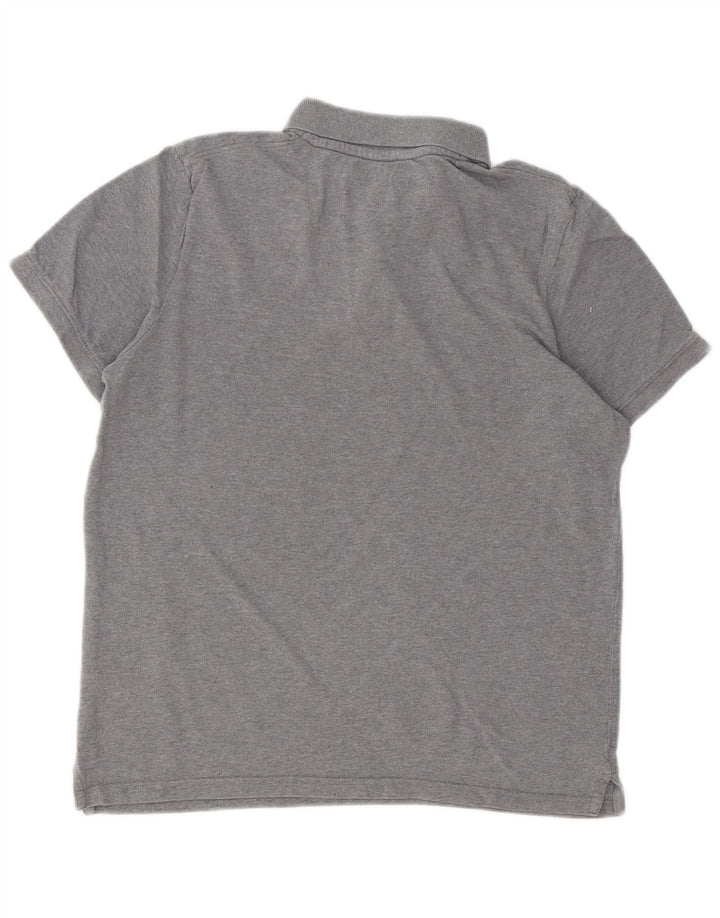 Jack & Jones Mens Polo Shirt Medium Grey Flecked Cotton