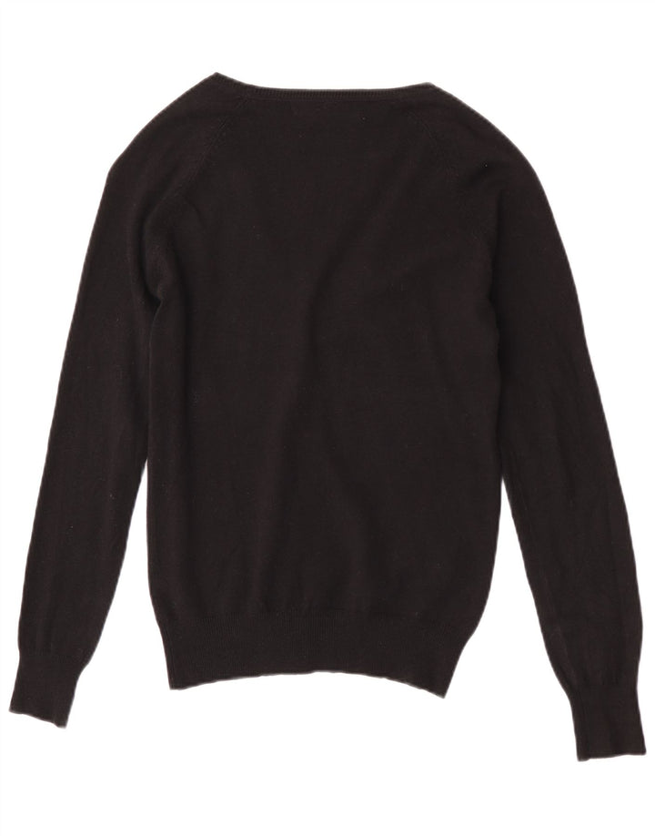 Zara Womens Cardigan Sweater UK 12 Medium Black Cotton