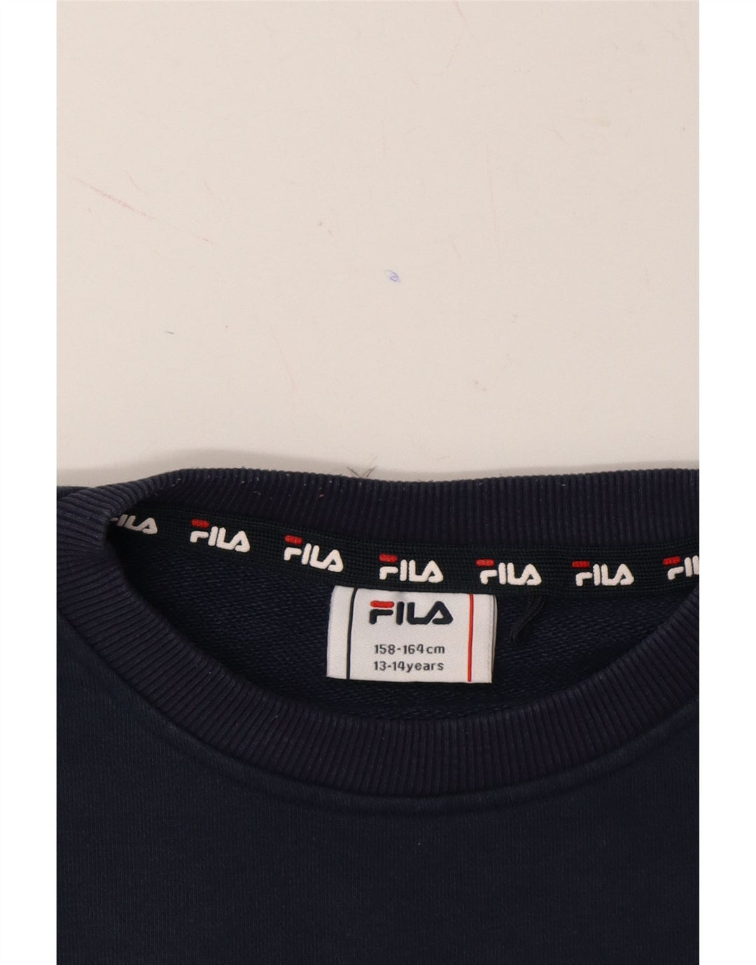 FILA Boys Graphic Sweatshirt Jumper 13-14 Years Multicoloured Colourblock Vintage Fila and Second-Hand Fila from Messina Hembry 