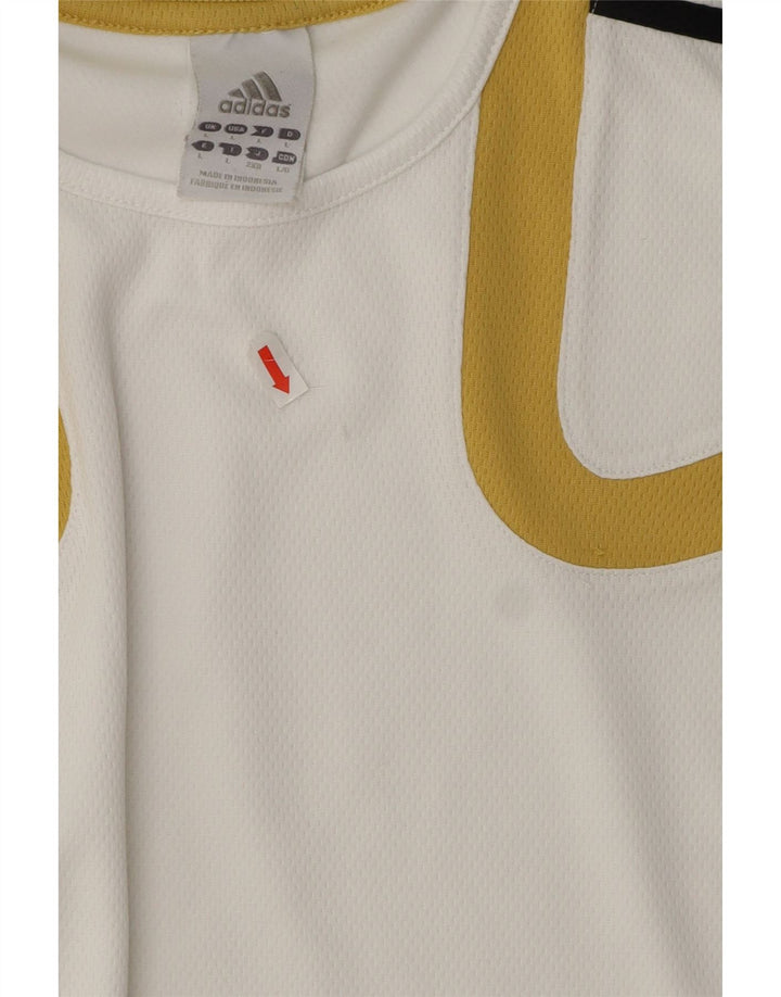 Adidas Mens Climalite T-Shirt Top Large White Colourblock Polyester