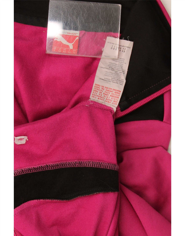 Puma Womens Tracksuit Top Jacket UK 14 Medium  Pink Colourblock Polyester
