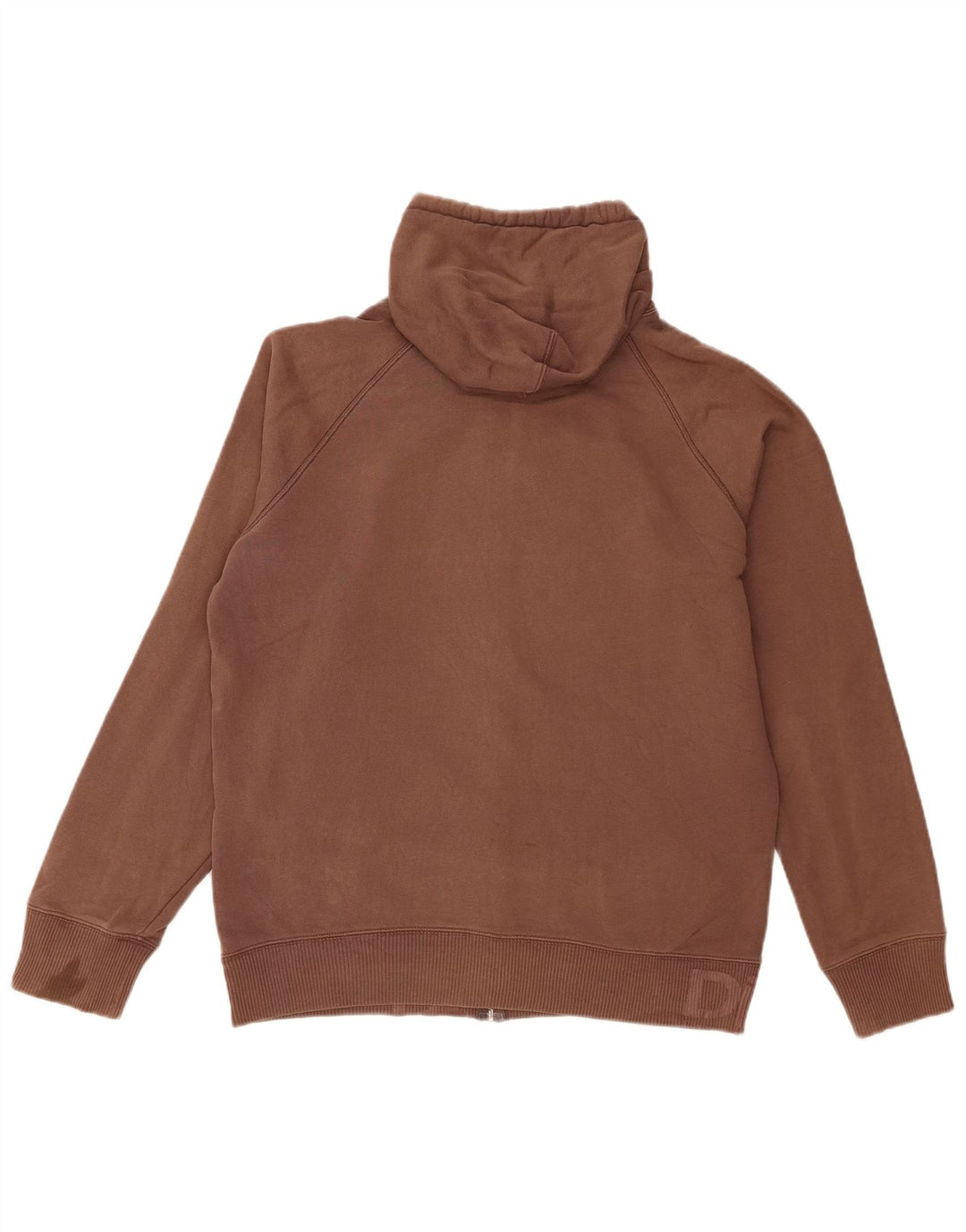 Diesel Womens Graphic Zip Hoodie Sweater Large Brown Cotton