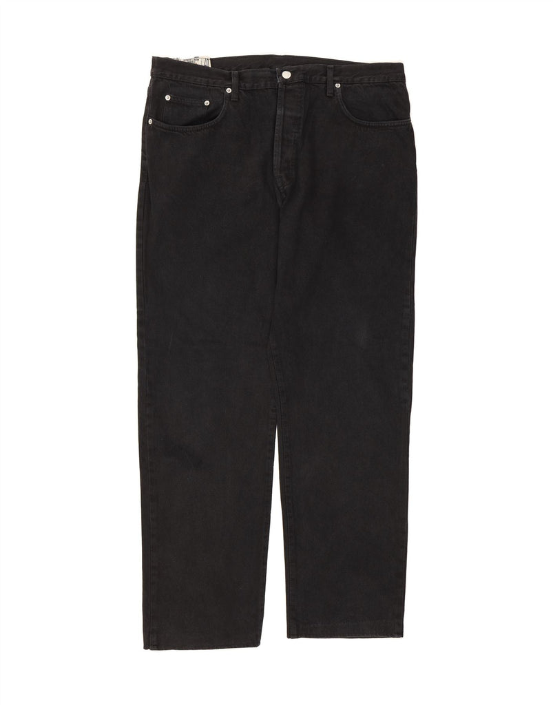 UNIFORM Mens Straight Jeans W40 L31 Black Cotton Vintage Uniform and Second-Hand Uniform from Messina Hembry 