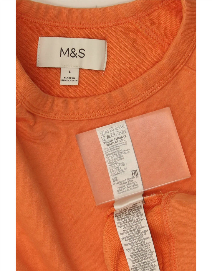Marks & Spencer Mens Sweatshirt Jumper Large Orange Cotton