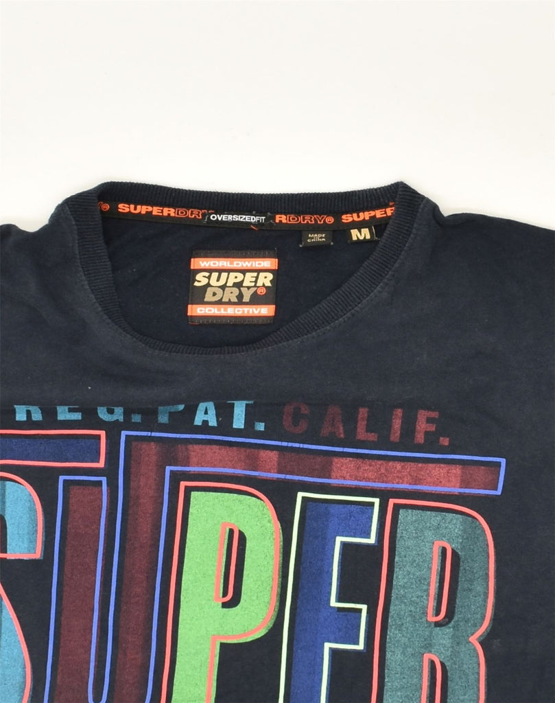 SUPERDRY Mens Graphic T-Shirt Top Medium Navy Blue Cotton | Vintage Superdry | Thrift | Second-Hand Superdry | Used Clothing | Messina Hembry 