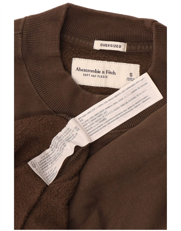 Abercrombie & Fitch Mens Oversized Sweatshirt Jumper Small Brown Cotton