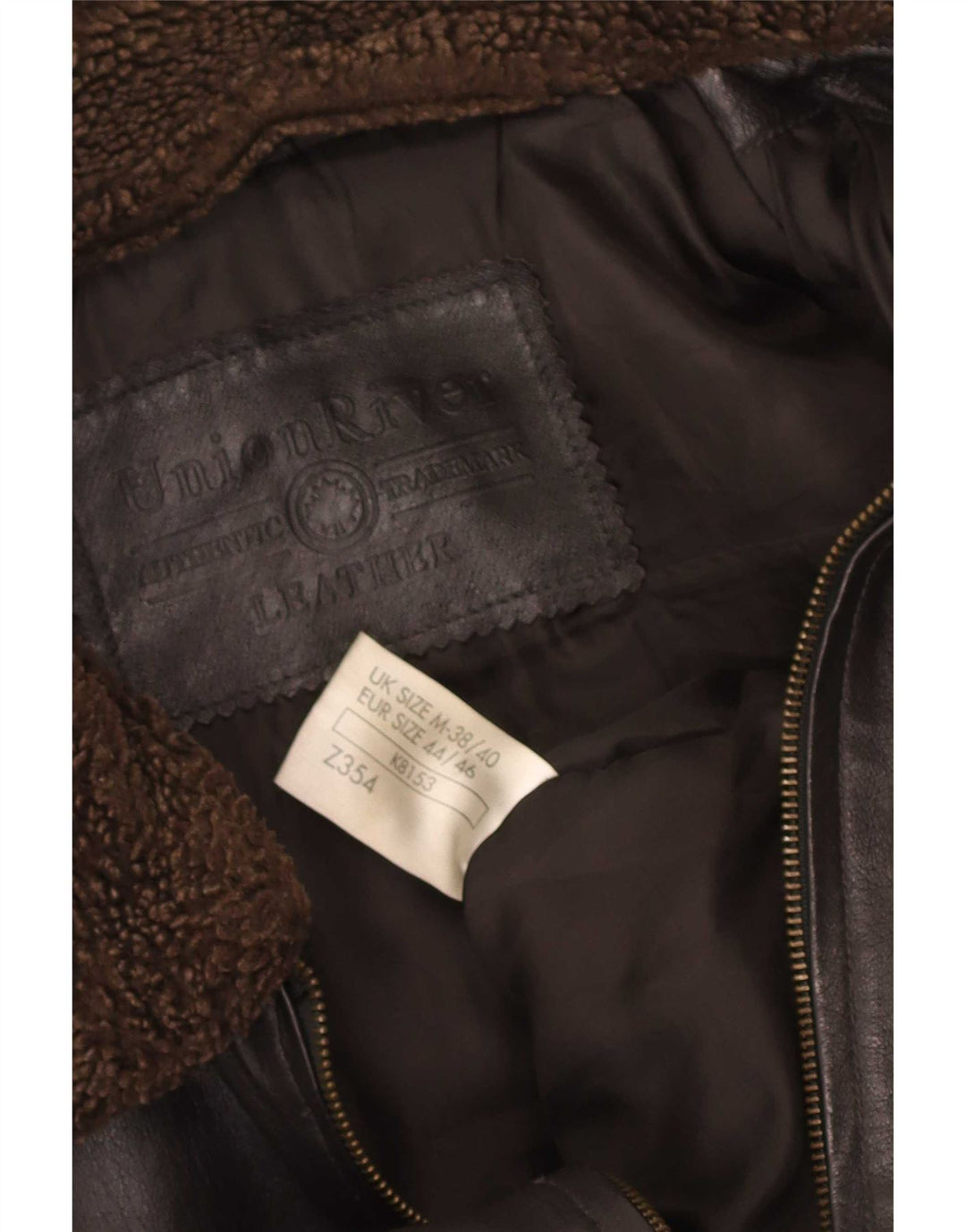 Union River Mens Leather Jacket UK 38/40 Medium Brown