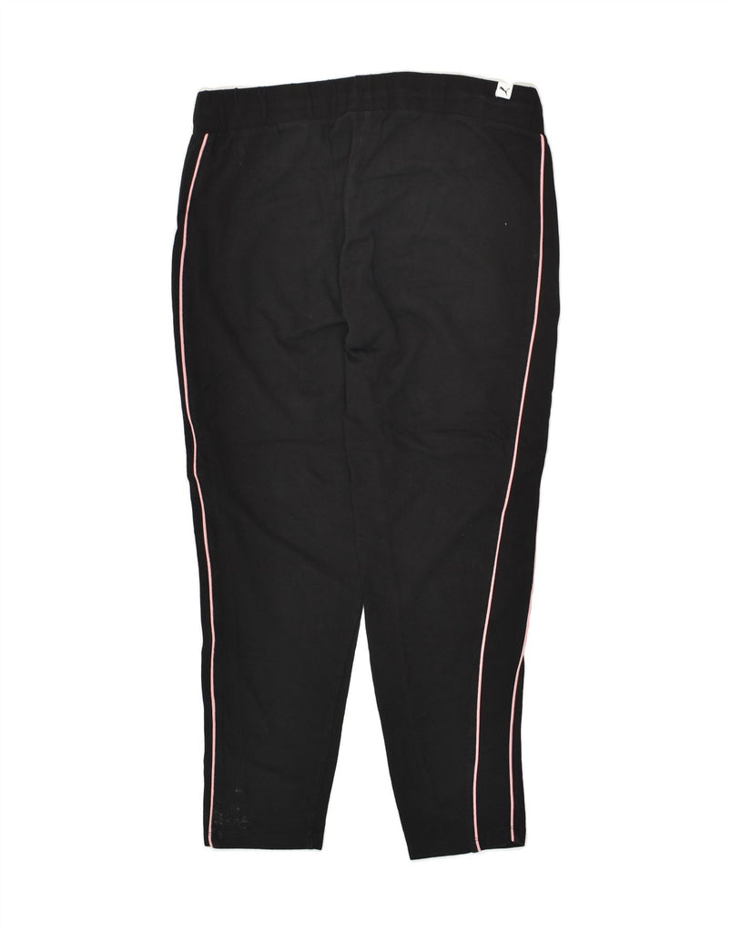 PUMA Womens Tracksuit Trousers UK 14 Medium Black Cotton | Vintage Puma | Thrift | Second-Hand Puma | Used Clothing | Messina Hembry 