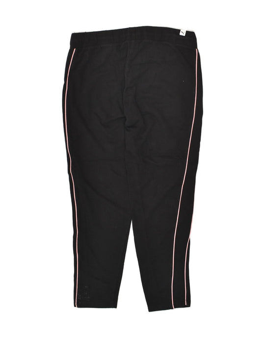 Pantaloni da tuta da donna PUMA UK 14 Medium Nero Cotone Abbigliamento vintage e di seconda mano online Messina Hembry