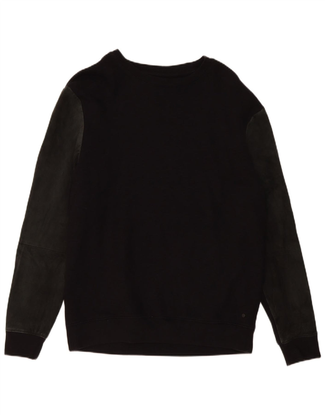 All Saints Mens Sweatshirt Jumper Medium Black Colourblock Cotton
