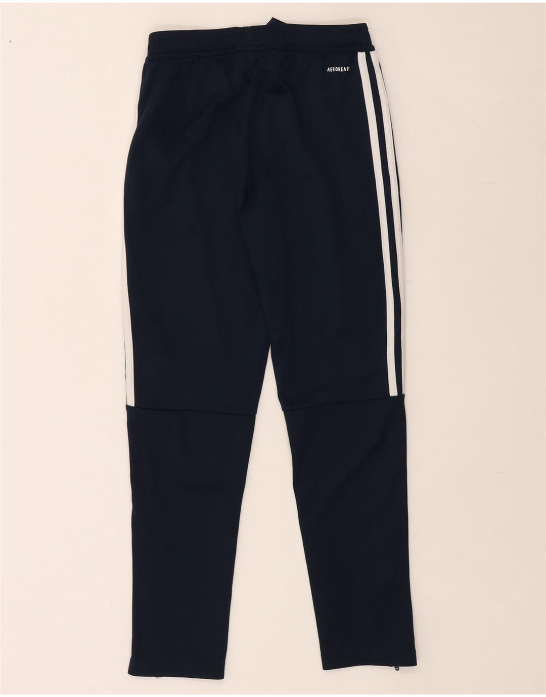 ADIDAS Boys Aeroready Tracksuit Trousers 11-12 Years Navy Blue Polyester