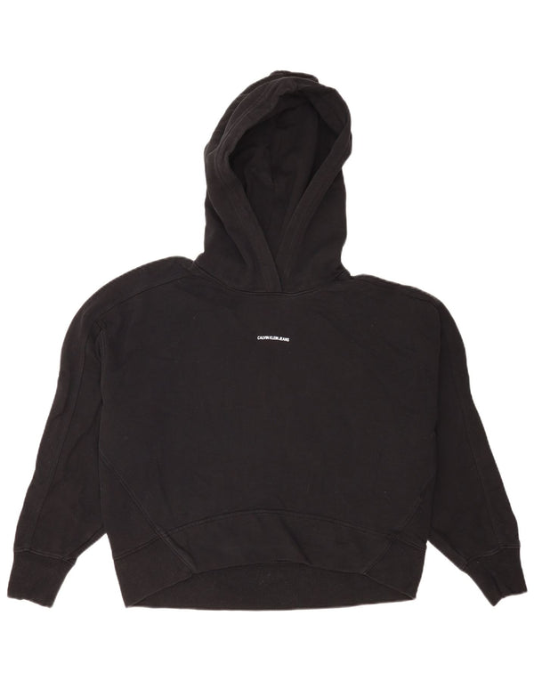 Calvin Klein Jeans Mens Loose Fit Hoodie Jumper Small Black Cotton
