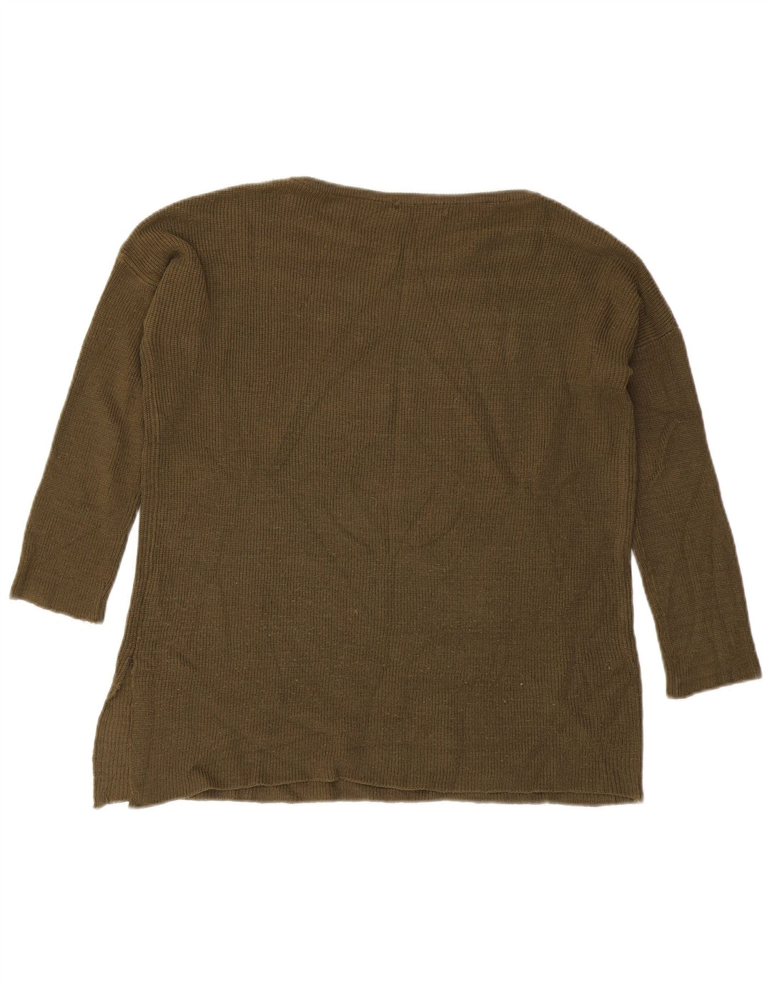 Zara Womens Boat Neck Jumper Sweater UK 14 Medium Khaki