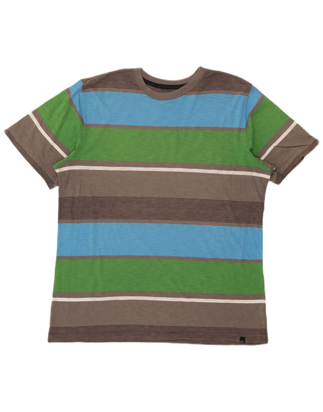 QUIKSILVER Mens T-Shirt Top Large Multicoloured Colourblock Cotton