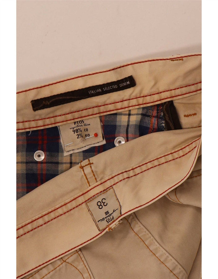 PT05 Mens Casual Shorts W38 XL Beige Cotton