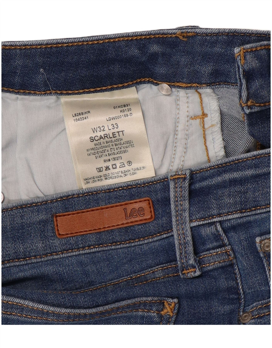 Lee Womens Scarlett Slim Jeans  W32 L33 Blue Cotton