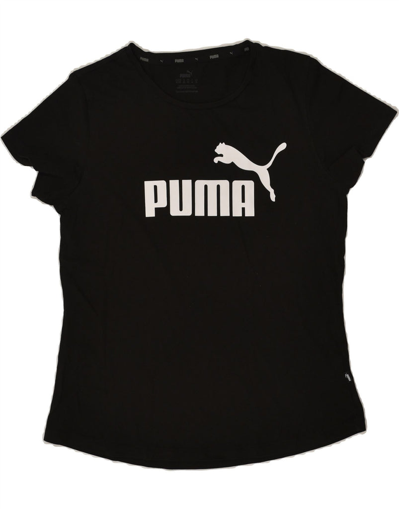 PUMA Womens Graphic T-Shirt Top UK 16 Large  Black Cotton | Vintage Puma | Thrift | Second-Hand Puma | Used Clothing | Messina Hembry 