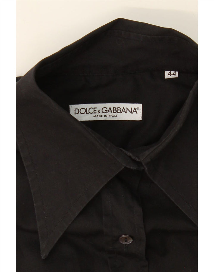 DOLCE & GABBANA Womens Shirt IT 44 Medium Black Cotton Vintage Dolce & Gabbana and Second-Hand Dolce & Gabbana from Messina Hembry 