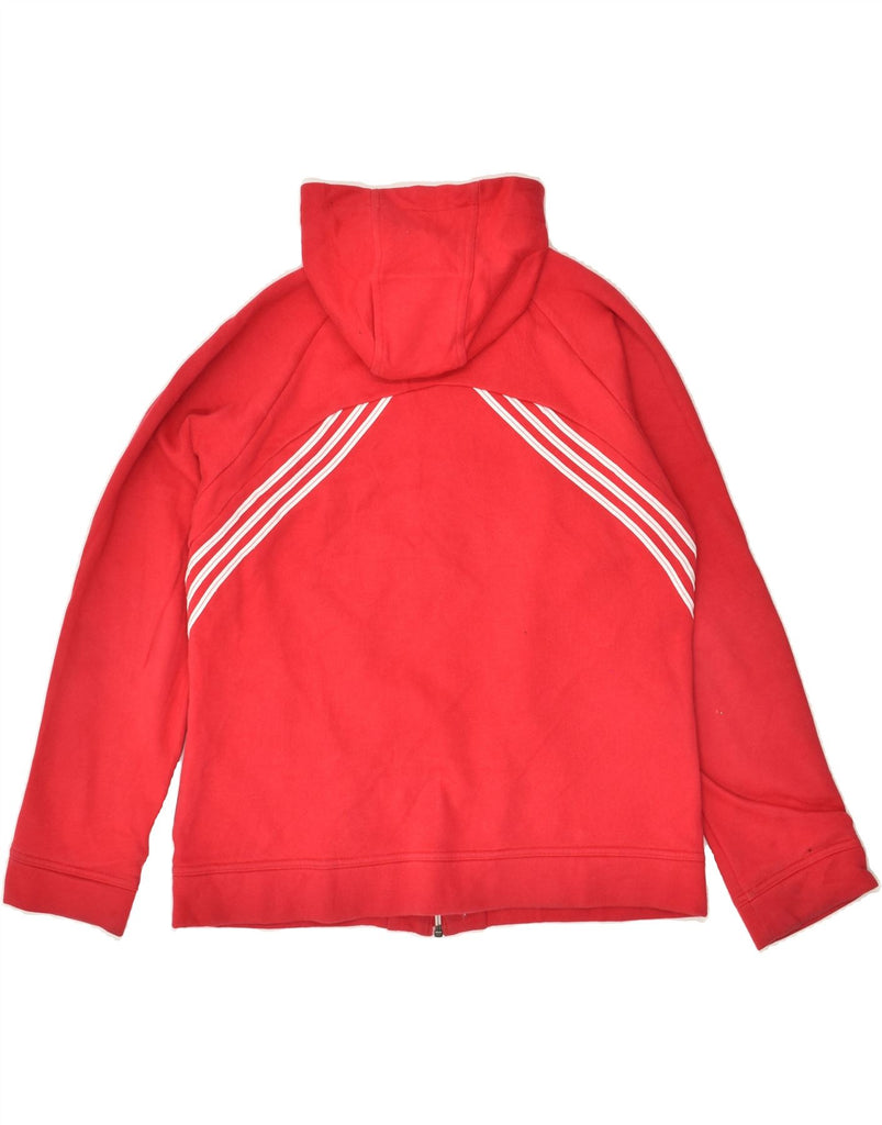 ADIDAS Womens Zip Hoodie Sweater UK 18 XL Red Cotton | Vintage Adidas | Thrift | Second-Hand Adidas | Used Clothing | Messina Hembry 