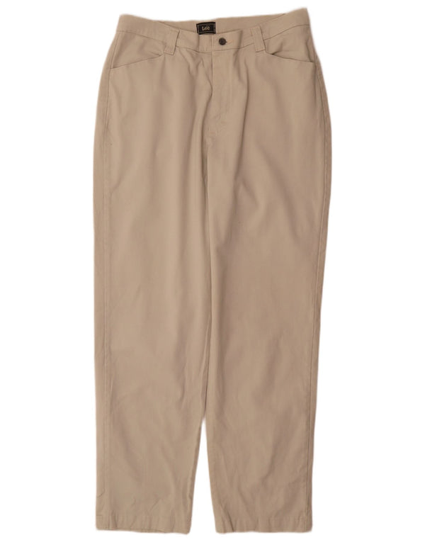 Lee Womens High Waist Tapered Chino Trousers US 16 2XL W32 L31 Beige Cotton