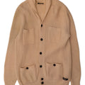 Gas Mens Cardigan Sweater XL Beige Wool