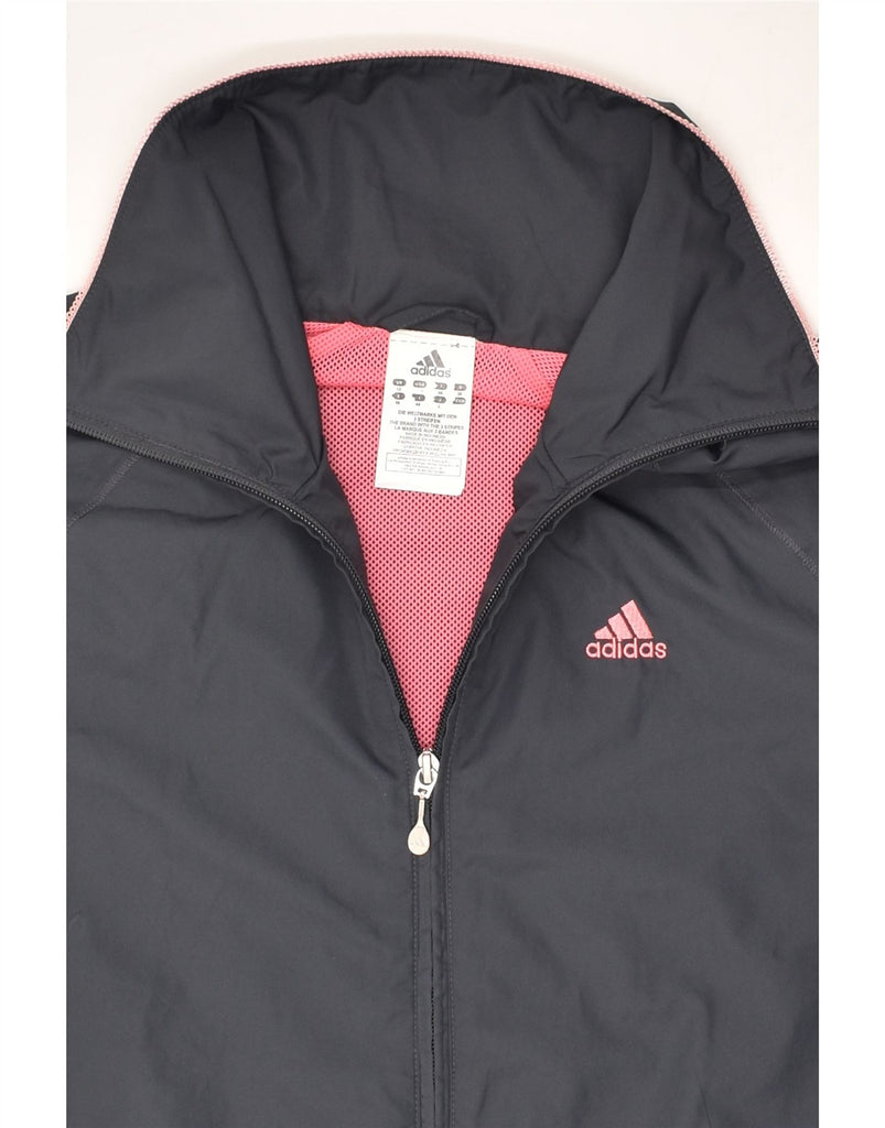 ADIDAS Womens Tracksuit Top Jacket UK 12 Medium  Grey Polyester | Vintage Adidas | Thrift | Second-Hand Adidas | Used Clothing | Messina Hembry 