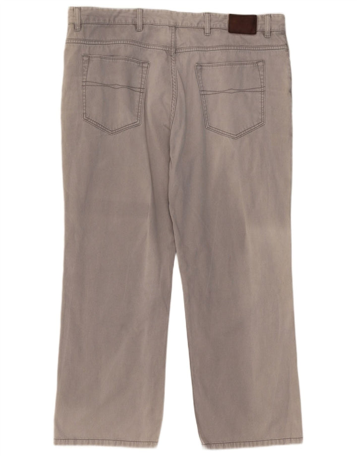 Marks & Spencer Mens Blue Harbour Straight Casual Trousers W42 L29 Grey