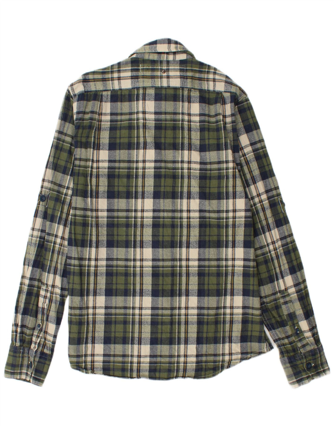 SUPERDRY Mens Flannel Shirt Large Green Check Cotton