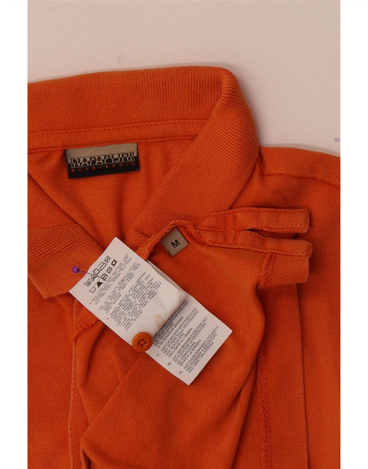 Napapijri Mens Polo Shirt Medium Orange Cotton